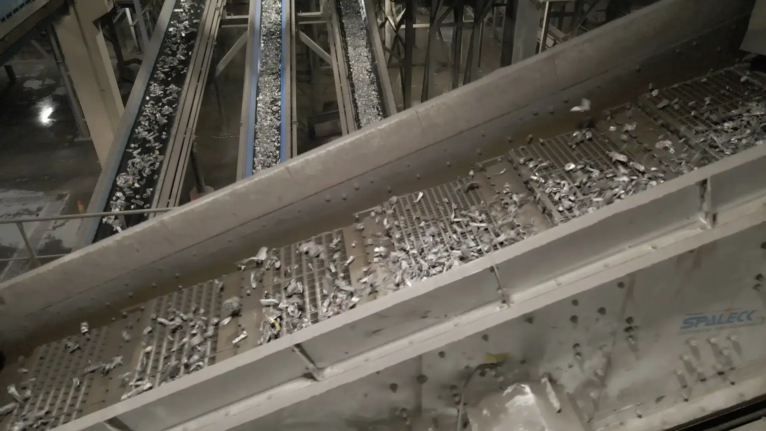 Industrial plant with a Recycling Waste Screen for material sorting.