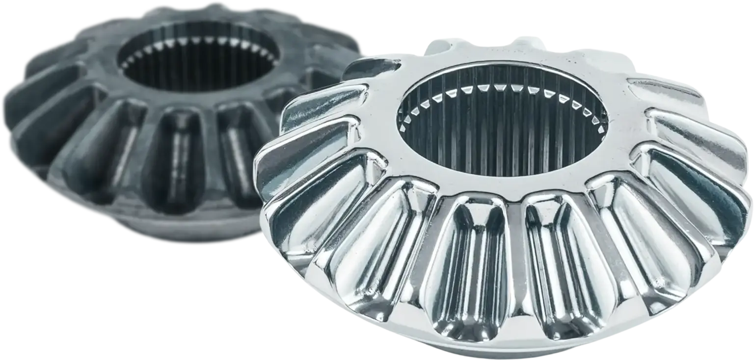 Components that have been machined using vibratory finishing