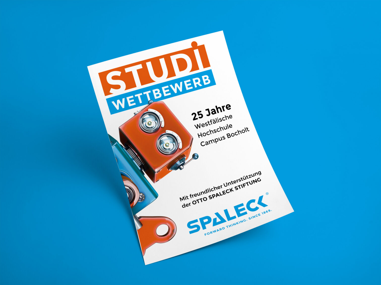 Image of a flyer for the student competition celebrating the 25th anniversary of Westfälische Hochschule, Bocholt Campus